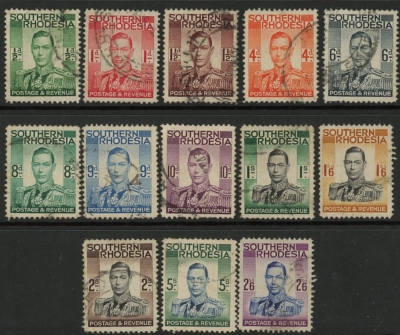 1937 Southern Rhodesia. SG.40-52 used. (cat val. £85) 1937 Southern Rhodesia. SG.40-52 used. (cat val. £85)