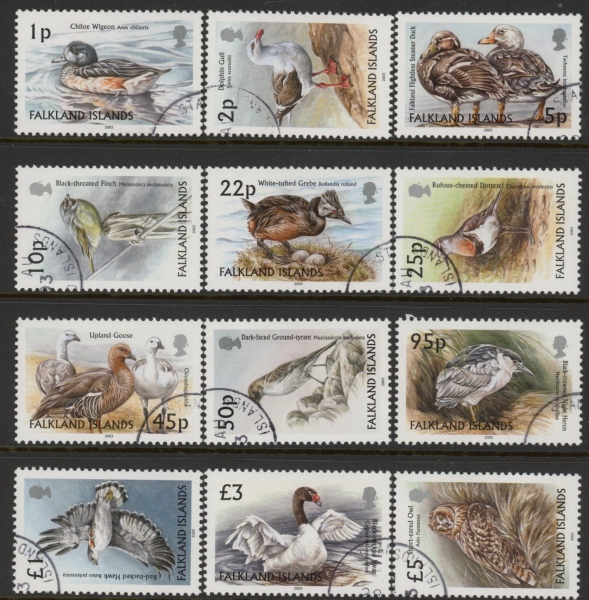 2003 Falkland Islands. SG.954-65 Birds. set 12 values fine used 2003 Falkland Islands. SG.954-65 Birds. set 12 values fine used