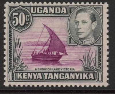 K.U.T.. KGVI 1949 SG144d 50c reddish purple & black. perf 13¼ x 11¾ M/M (cat £50.00). K.U.T.. KGVI 1949 SG144d 50c reddish purple & black. perf 13¼ x 11¾ M/M (cat £50.00).
