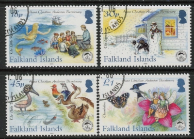 2005 Falkland Islands SG.1030-3 Birth Bicentenary of Hans Christian Anderson.. set 4 values. fine used. 2005 Falkland Islands SG.1030-3 Birth Bicentenary of Hans Christian Anderson.. set 4 values. fine used.