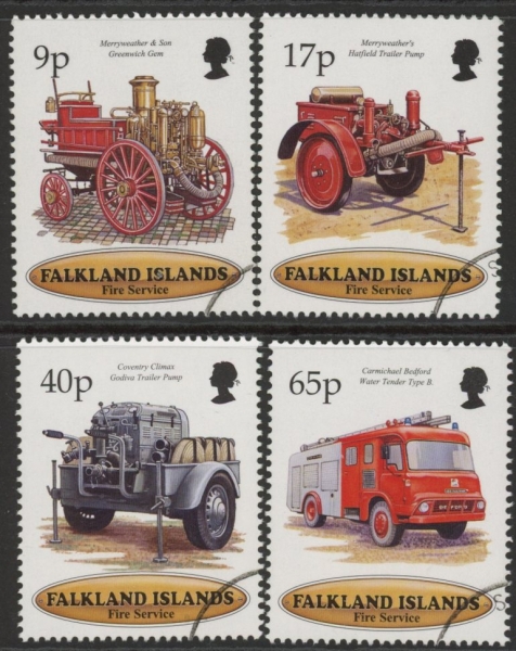 1998 Falkland Islands SG.799-802 Centenary of Falkland Islands Fire Service. set 4 values. fine used. 1998 Falkland Islands SG.799-802 Centenary of Falkland Islands Fire Service. set 4 values. fine used.
