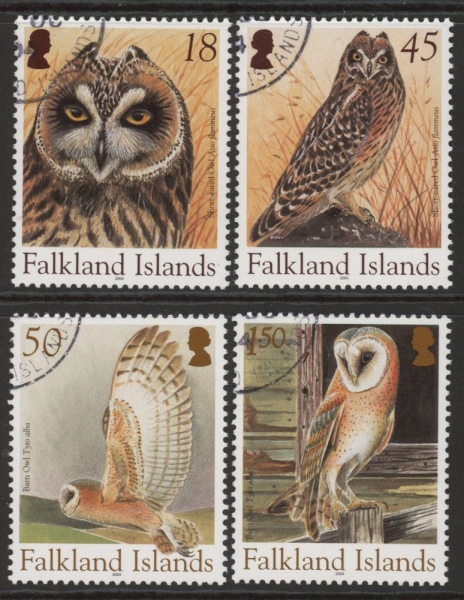 2004 Falkland Islands. SG.997-1000 Owls . set 4 values. fine used. 2004 Falkland Islands. SG.997-1000 Owls . set 4 values. fine used.