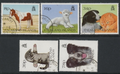 1993 Falkland Islands. SG.691-5 Pets. set 5 values. fine used. 1993 Falkland Islands. SG.691-5 Pets. set 5 values. fine used.