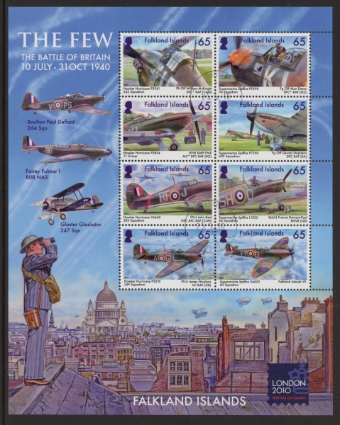 2010 Falkland Islands SG.1161-8 London Festival of Stamps. sheetlet. fine used. 2010 Falkland Islands SG.1161-8 London Festival of Stamps. sheetlet. fine used.