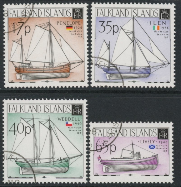 1998 Falkland Islands SG.819-22 Local Vessels. set 4 values. fine used. 1998 Falkland Islands SG.819-22 Local Vessels. set 4 values. fine used.