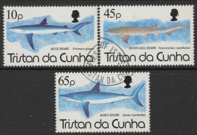 1994 Tristan Da Cunha. SG.569-71 Sharks. set 3 values Used 1994 Tristan Da Cunha. SG.569-71 Sharks. set 3 values Used