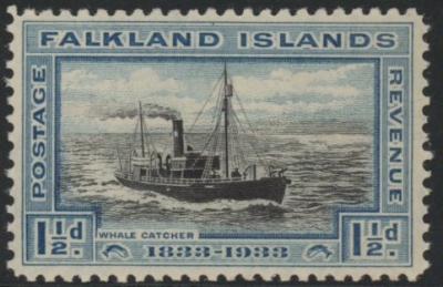 1933 Falkland Islands. SG.129 1½d black & blue. U/M (MNH) 1933 Falkland Islands. SG.129 1½d black & blue. U/M (MNH)