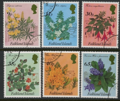1994 Falkland Islands. SG.727-32 Flowering Shrubs. Set 6 values Used 1994 Falkland Islands. SG.727-32 Flowering Shrubs. Set 6 values Used