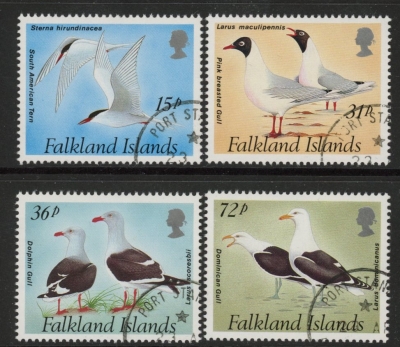 1993 Falkland Islands. SG.671-4 Gulls & Terns set 4 values Fine Used(CTO) 1993 Falkland Islands. SG.671-4 Gulls & Terns set 4 values Fine Used(CTO)