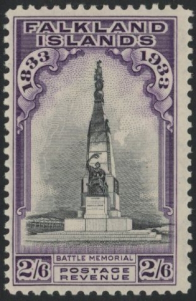 1933 Falkland Islands - SG.135 2/6d black & violet U/M (MNH) 1933 Falkland Islands - SG.135 2/6d black & violet U/M (MNH)