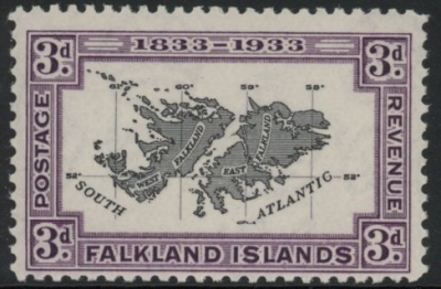 1933 Falkland Islands. SG.131 3d black & violet. U/M (MNH) 1933 Falkland Islands. SG.131 3d black & violet. U/M (MNH)