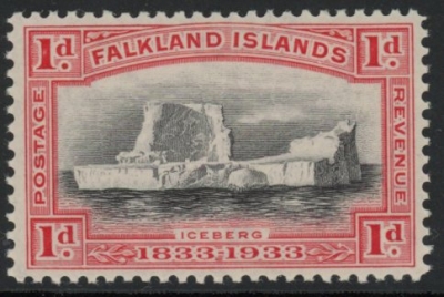 1933 Falkland Islands. SG.128 1d black & scarlet. U/M (MNH) 1933 Falkland Islands. SG.128 1d black & scarlet. U/M (MNH)