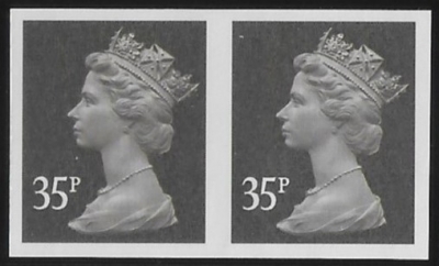 Y1700a 35p 'IMPERF PAIR' 2B sepia. blue fluor. ex sheet DLR U/M (MNH) Y1700a 35p 'IMPERF PAIR' 2B sepia. blue fluor. ex sheet DLR U/M (MNH)