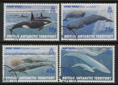1996 British Antarctic. SG.265-8 Whales. set 4 values Fine Used 1996 British Antarctic. SG.265-8 Whales. set 4 values Fine Used