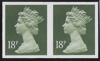 X955a 18p phos. 'IMPERF PAIR' deep olive-grey Harrison U/M (MNH) X955a 18p phos. 'IMPERF PAIR' deep olive-grey Harrison U/M (MNH)
