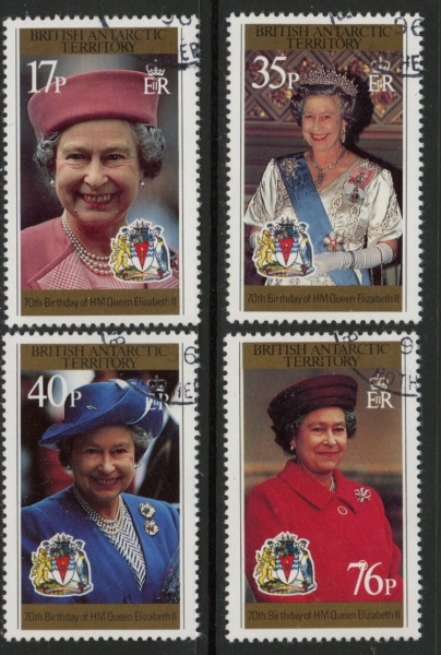 1996 British Antarctic. SG.270-3 70th Birthday of Queen Elizabeth II. set 4 values Fine Used 1996 British Antarctic. SG.270-3 70th Birthday of Queen Elizabeth II. set 4 values Fine Used