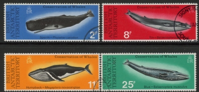 1977 British Antarctic - SG.79-82 Whale Conservation Set of 4 values Fine Used 1977 British Antarctic - SG.79-82 Whale Conservation Set of 4 values Fine Used