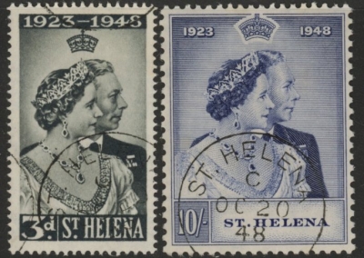1948 St. Helena SG.143-4 Royal Silver Wedding Set of 2 values Used 1948 St. Helena SG.143-4 Royal Silver Wedding Set of 2 values Used