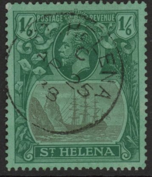 1922 St Helena. SG.107 1/6d grey and green/green.Fine Used 1922 St Helena. SG.107 1/6d grey and green/green.Fine Used