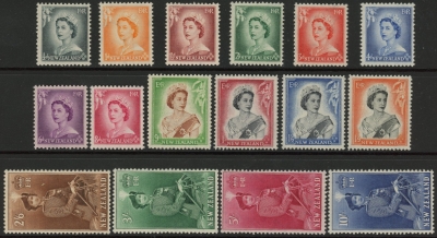 1953 New Zealand SG.723-36 Set of 16 values mounted mint Cat. £120.00 1953 New Zealand SG.723-36 Set of 16 values mounted mint Cat. £120.00