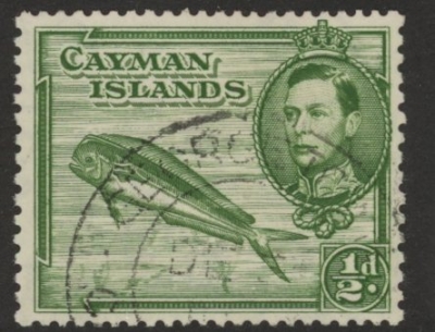 1943 Cayman Islands SG.116a ½d Green P14 Fine Used 1943 Cayman Islands SG.116a ½d Green P14 Fine Used