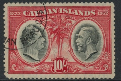 1935 Cayman Islands KGV SG.95 10s black & scarlet Fine Used. 1935 Cayman Islands KGV SG.95 10s black & scarlet Fine Used.