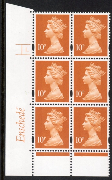 Y1676 (U195B) 10p 2B dull orange Enschedé Cyl. 1 dot blue fluor. PVA white. U/M (MNH) Y1676 (U195B) 10p 2B dull orange Enschedé Cyl. 1 dot blue fluor. PVA white. U/M (MNH)