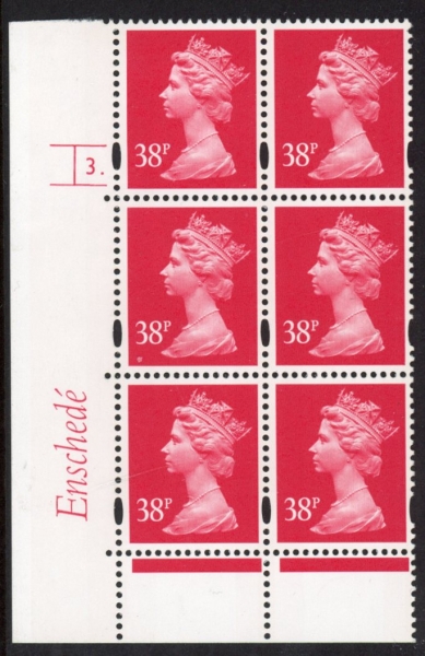 Y1706 (U372) 38p 2B rosine Enschedé Cyl.3 dot 2mm Varnished bands. blue fluor. U/M (MNH) Y1706 (U372) 38p 2B rosine Enschedé Cyl.3 dot 2mm Varnished bands. blue fluor. U/M (MNH)