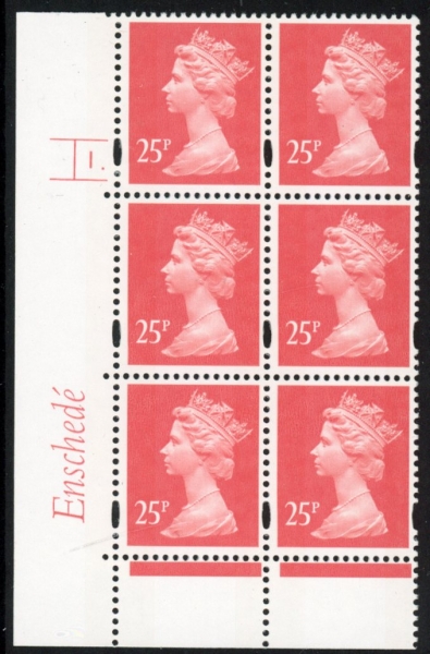 Y1690 (U292) 25p rose-red. 2B. Enschedé Cyld. 1dot. PVA bluish. Blue Fluor. U/M (MNH) Y1690 (U292) 25p rose-red. 2B. Enschedé Cyld. 1dot. PVA bluish. Blue Fluor. U/M (MNH)