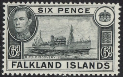 1949 Falkland Islands. SG.156 6d black U/M (MNH) 1949 Falkland Islands. SG.156 6d black U/M (MNH)
