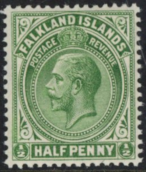 1921 Falkland Islands SG.73 ½d yellowish green. Unmounted mint 1921 Falkland Islands SG.73 ½d yellowish green. Unmounted mint