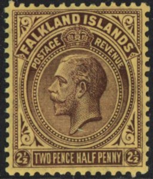 1923 Falkland Islands. SG.77 2½d dp purple/pale yellow. U/M (MNH) 1923 Falkland Islands. SG.77 2½d dp purple/pale yellow. U/M (MNH)