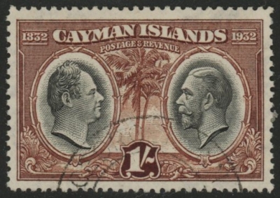1932 Cayman Islands SG.92 1s King William IV & KGV Used 1932 Cayman Islands SG.92 1s King William IV & KGV Used