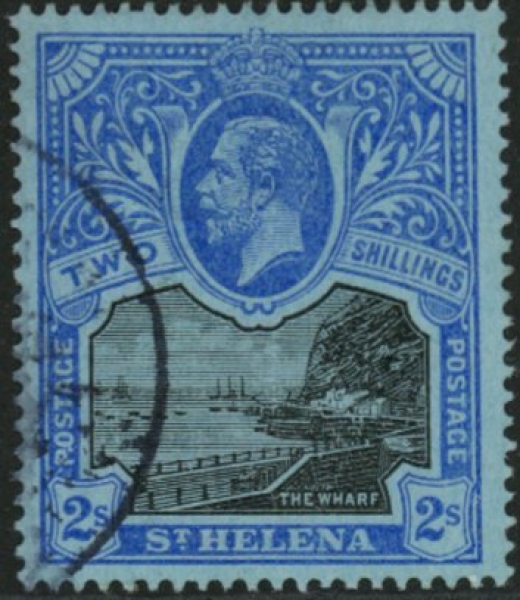 1922 St. Helena SG.80 2s black & blue/blue. very fine used. 1922 St. Helena SG.80 2s black & blue/blue. very fine used.