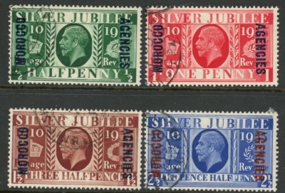 1935 Morocco Agencies SG.62-5 Silver Jubilee Set of 4 values Used 1935 Morocco Agencies SG.62-5 Silver Jubilee Set of 4 values Used