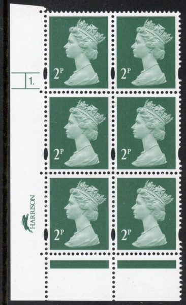 Y1668 (U85D) 2p TIII deep green. 2B Harrison. PVA bluish Cyld.1dot phos 45. blue fluor U/M (MNH) Y1668 (U85D) 2p TIII deep green. 2B Harrison. PVA bluish Cyld.1dot phos 45. blue fluor U/M (MNH)