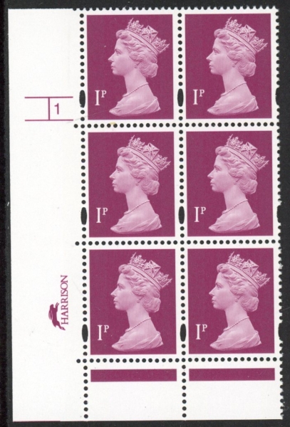 Y1667 (U69B) 1p crimson. Harrison/DLR 2B blue fluor. PVA. bluish Cyld. 1 no dot. phos 45 U/M (MNH) Y1667 (U69B) 1p crimson. Harrison/DLR 2B blue fluor. PVA. bluish Cyld. 1 no dot. phos 45 U/M (MNH)