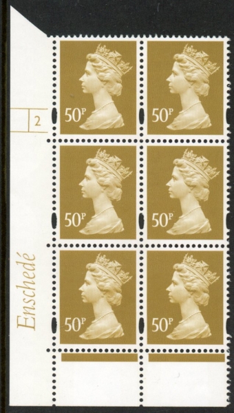 Y1726 (U433) 50p ochre Enschede Cyld. 2 no dot (PVA white) U/M (MNH) Y1726 (U433) 50p ochre Enschede Cyld. 2 no dot (PVA white) U/M (MNH)