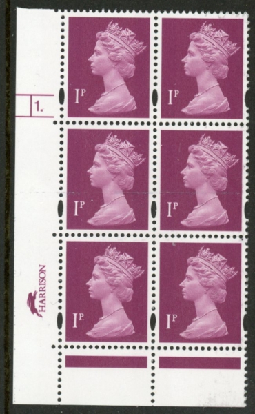 Y1667 (U69B) 1p crimson. Harrison/DLR 2B blue fluor. PVA. bluish Cyld. 1 dot. phos 45 U/M (MNH) Y1667 (U69B) 1p crimson. Harrison/DLR 2B blue fluor. PVA. bluish Cyld. 1 dot. phos 45 U/M (MNH)