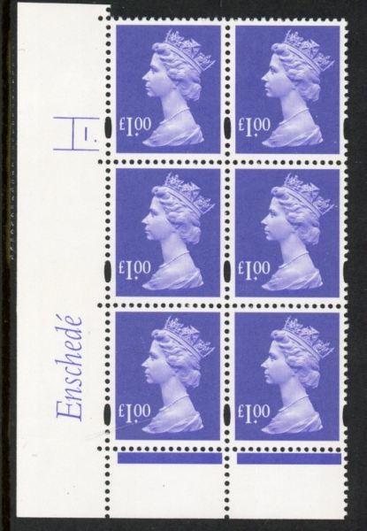 Y1743 (U481) £1 bluish violet. Enschedé. PVA White. Cyld. 1 dot. U/M (MNH) Y1743 (U481) £1 bluish violet. Enschedé. PVA White. Cyld. 1 dot. U/M (MNH)