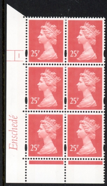 Y1690 (U293) 25p rose-red. 2B. Enschede Cyld. 1 no dot. PVA (white back) Blue Fluor. U/M (MNH) Y1690 (U293) 25p rose-red. 2B. Enschede Cyld. 1 no dot. PVA (white back) Blue Fluor. U/M (MNH)