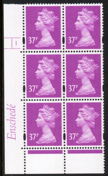 Y1703 (U361) 37p bright mauve 2B Enschede Cyl.1 no dot blue fluor. varnished bands U/M (MNH) Y1703 (U361) 37p bright mauve 2B Enschede Cyl.1 no dot blue fluor. varnished bands U/M (MNH)