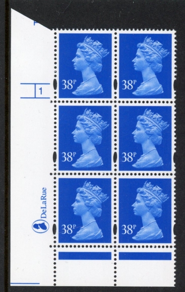 Y1707 (U373) 38p ultramarine 2B DLR Cyl. 1 dot phos 47 blue fluor .U/M (MNH) Y1707 (U373) 38p ultramarine 2B DLR Cyl. 1 dot phos 47 blue fluor .U/M (MNH)