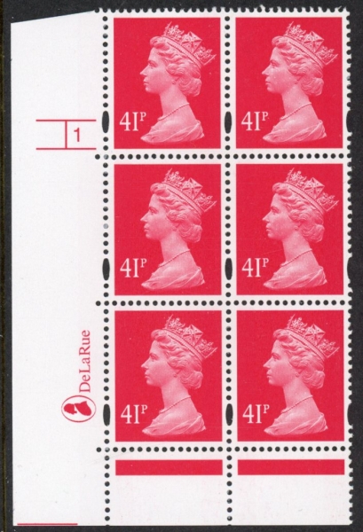 Y1714 (U392) 41p rosine 2B DLR. Cyl. 1 no dot. Phos 47 blue fluor U/M (MNH) Y1714 (U392) 41p rosine 2B DLR. Cyl. 1 no dot. Phos 47 blue fluor U/M (MNH)