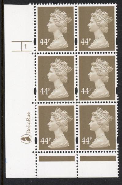 Y1719 (U409) 44p grey-brown DLR Cyld. 1 no dot Phos 47 blue fluor U/M (MNH) Y1719 (U409) 44p grey-brown DLR Cyld. 1 no dot Phos 47 blue fluor U/M (MNH)