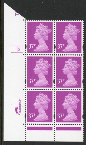 Y1703 (U363) 37p bright mauve. 2B Harrison. Cyl. 2 no dot Phos.47. blue fluor.U/M (MNH) Y1703 (U363) 37p bright mauve. 2B Harrison. Cyl. 2 no dot Phos.47. blue fluor.U/M (MNH)