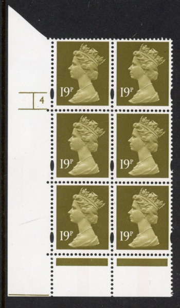 Y1682 (U263B) 19p CB bistre Harrison Cyl.4 no dot phos 41 blue fluor. U/M (MNH) Y1682 (U263B) 19p CB bistre Harrison Cyl.4 no dot phos 41 blue fluor. U/M (MNH)