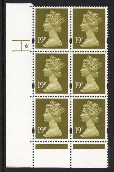Y1682 (U263B) 19p CB bistre Harrison Cyl.6 no dot phos 41 blue fluor. U/M (MNH) Y1682 (U263B) 19p CB bistre Harrison Cyl.6 no dot phos 41 blue fluor. U/M (MNH)