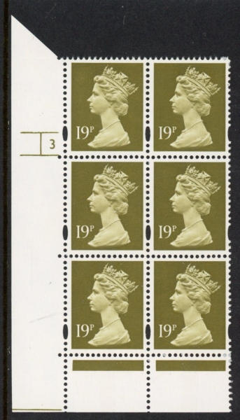 Y1682 (U263) 19p CB bistre Harrison Cyl. 3 no dot phos 41 yellow fluor. U/M (MNH) Y1682 (U263) 19p CB bistre Harrison Cyl. 3 no dot phos 41 yellow fluor. U/M (MNH)