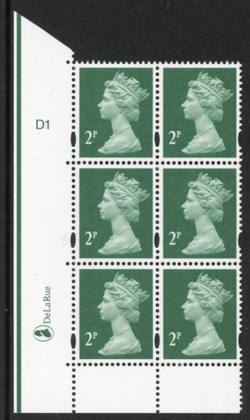 Y1668 (U85F) 2p TIII deep green. 2B DLR PVA (bluish) Cyld. D1 no dot phos D1 blue fluor U/M (MNH) Y1668 (U85F) 2p TIII deep green. 2B DLR PVA (bluish) Cyld. D1 no dot phos D1 blue fluor U/M (MNH)